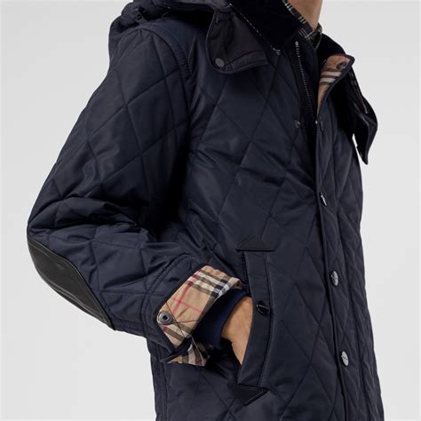 burberry detachable hood diamond quilted barn jacket|burberry fernleigh thermoregulated diamond jacket.